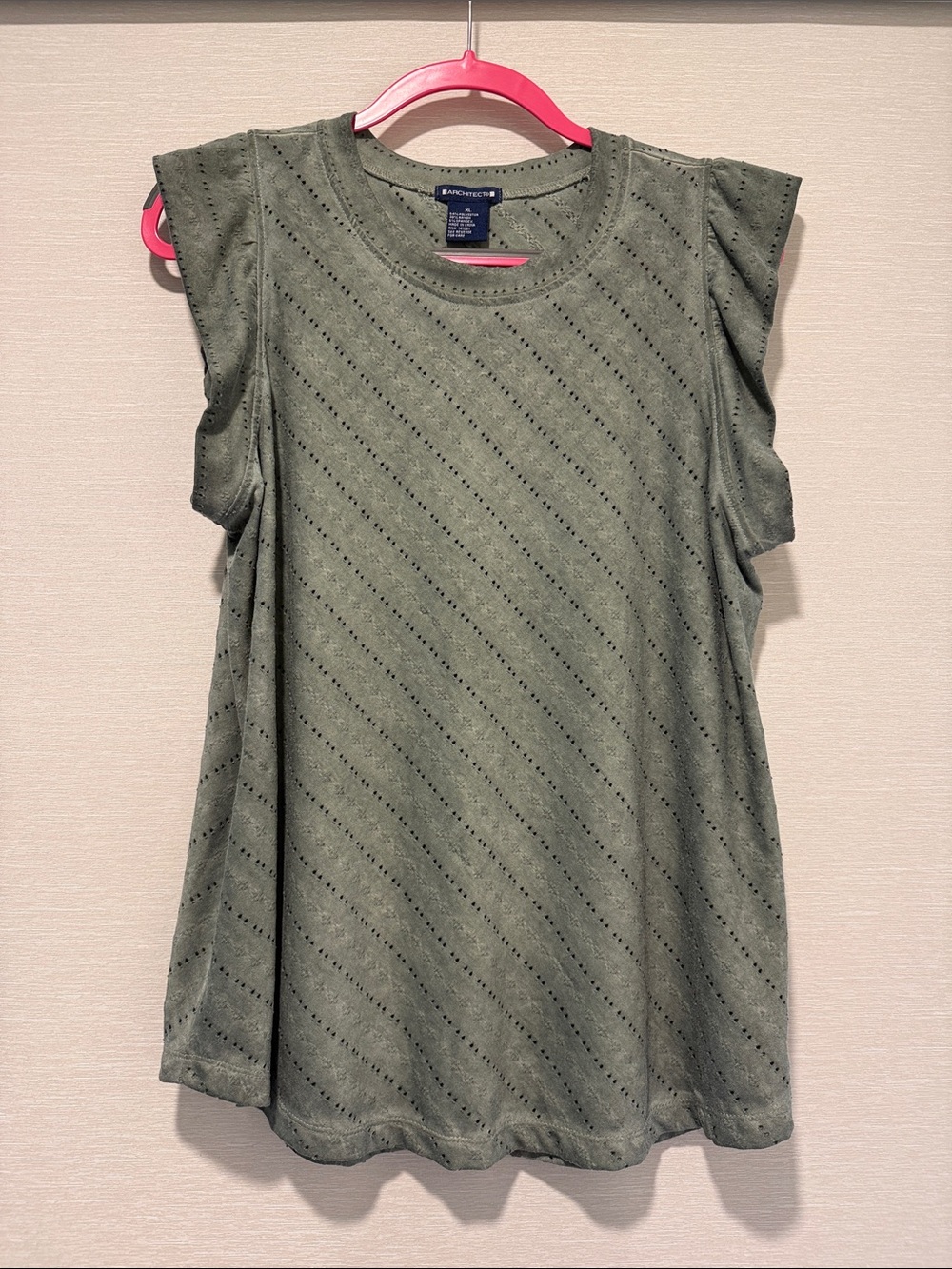 Architect Olive Green Eyelet Knit Tank